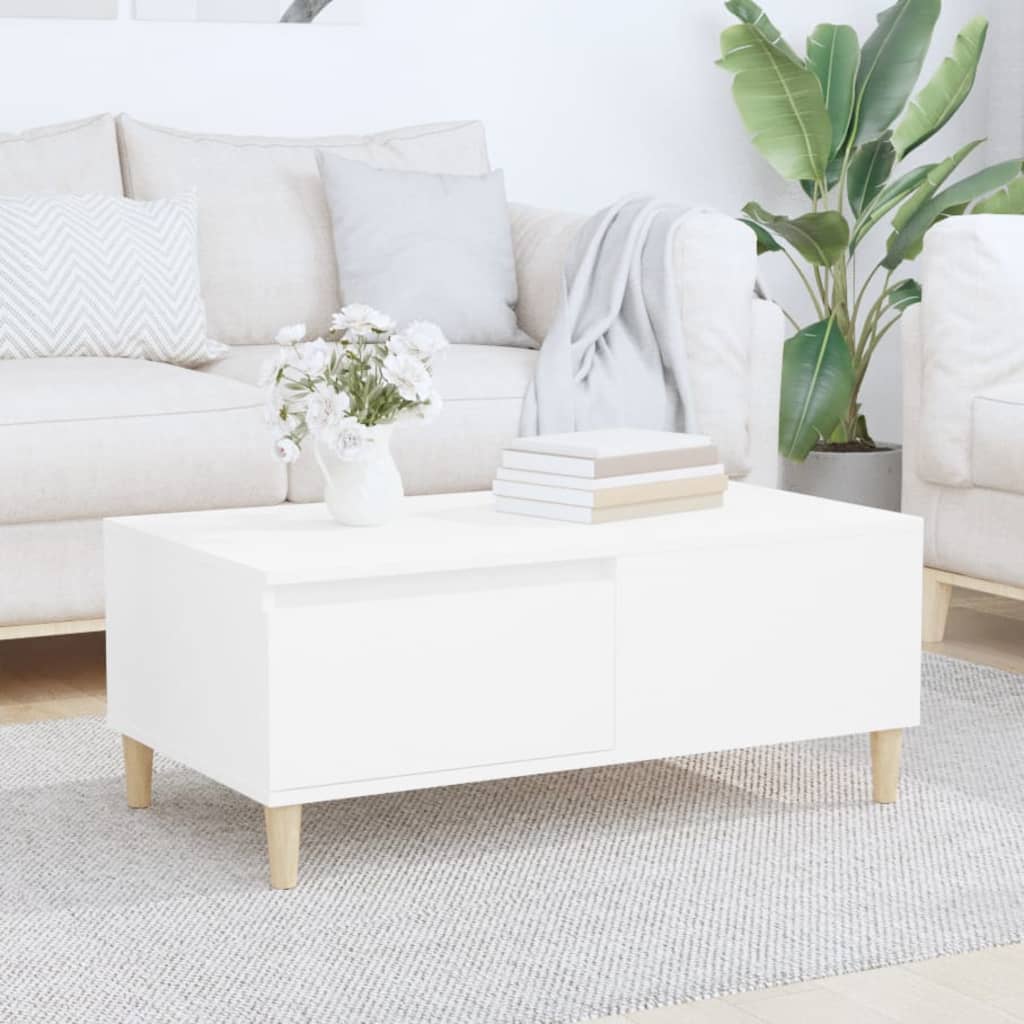 Couchtisch Weiß 90x50x36,5 cm Holzwerkstoff