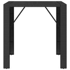 Bartisch mit Glasplatte Schwarz 105x80x110 cm Poly Rattan