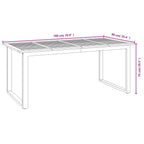 Gartentisch mit Gestell U-Form 180x90x75 cm Akazie Massivholz