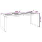 Gartentisch mit Gestell U-Form 200x90x75 cm Akazie Massivholz