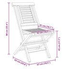 Gartenstühle 2 Stk. Klappbar 47x63x90 cm Massivholz Teak