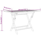 Gartentisch Klappbar Grau 120x70x75 cm Massivholz Teak