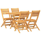 5-tlg. Garten-Essgruppe Massivholz Teak