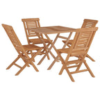5-tlg. Garten-Essgruppe Massivholz Teak