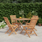 5-tlg. Garten-Essgruppe Massivholz Teak