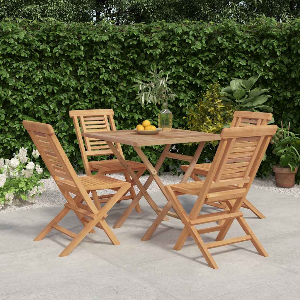 5-tlg. Garten-Essgruppe Massivholz Teak
