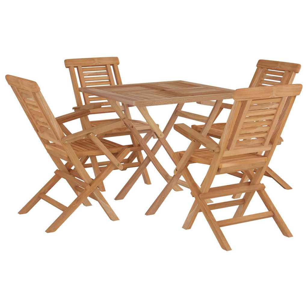 5-tlg. Garten-Essgruppe Massivholz Teak