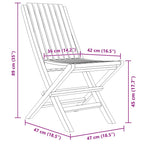 Gartenstühle 4 Stk. Klappbar 47x47x89 cm Massivholz Teak