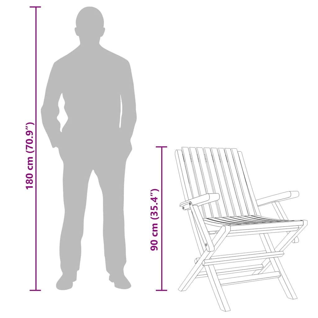 Gartenstühle 4 Stk. Klappbar 61x67x90 cm Massivholz Teak