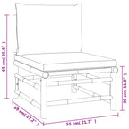 10-tlg. Garten-Lounge-Set mit Kissen Taupe Bambus