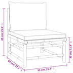 12-tlg. Garten-Lounge-Set mit Grünen Kissen Bambus
