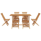 Garten Essgruppe 7 pcs Braun Massivholz Teak