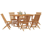 Garten Essgruppe 7 pcs Braun Massivholz Teak