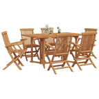 Garten Essgruppe 7 pcs Braun Massivholz Teak