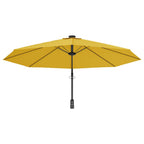 Wand-Sonnenschirm mit LEDs Gelb 290 cm