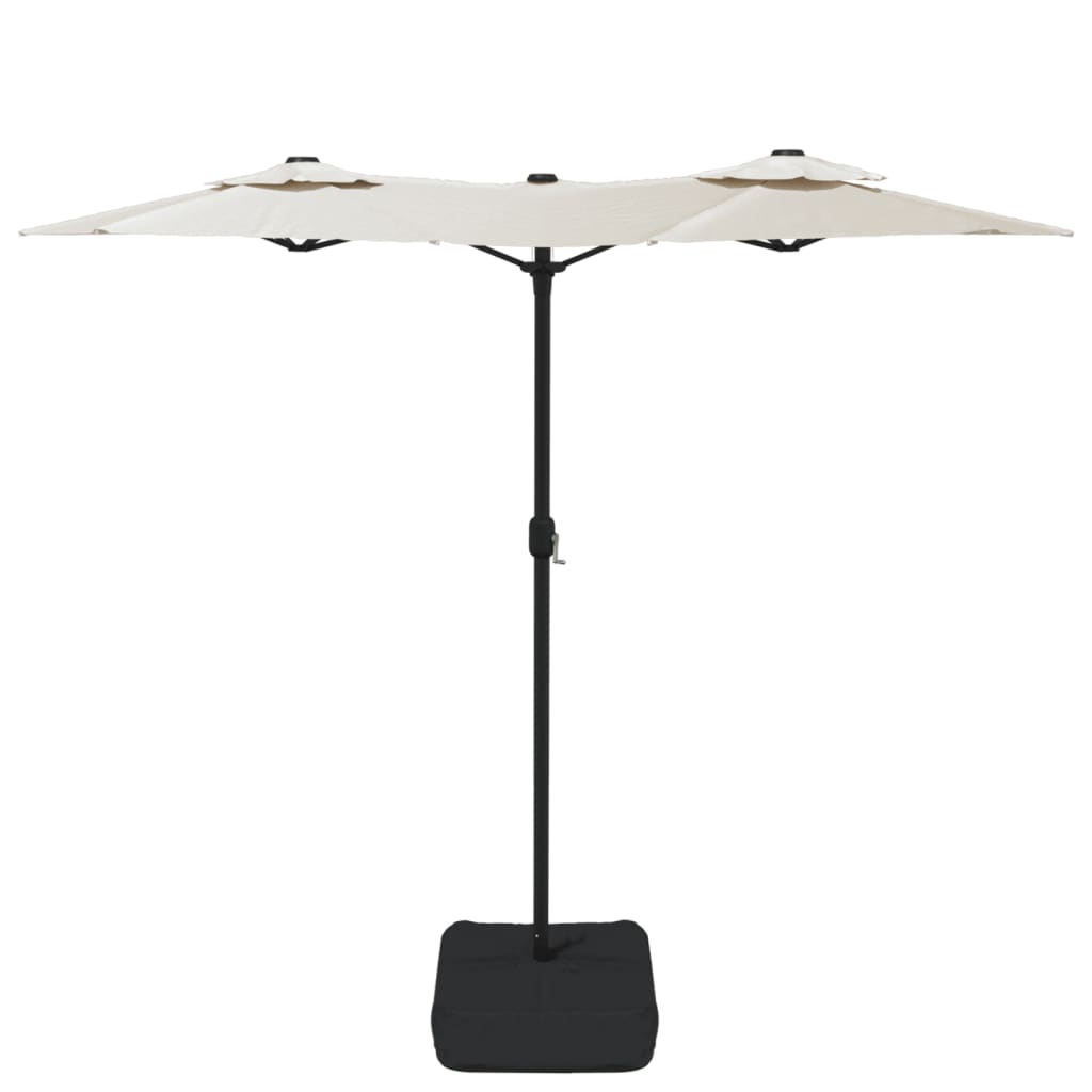 Doppel-Sonnenschirm mit LED-Leuchten 316x145 cm