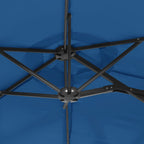 Doppel-Sonnenschirm mit LED-Leuchten 316x145 cm