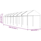 Pavillon mit Dach Weiß 15,61x2,28x2,69 m Polyethylen