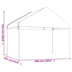 Pavillon mit Dach Weiß 17,84x4,08x3,22 m Polyethylen