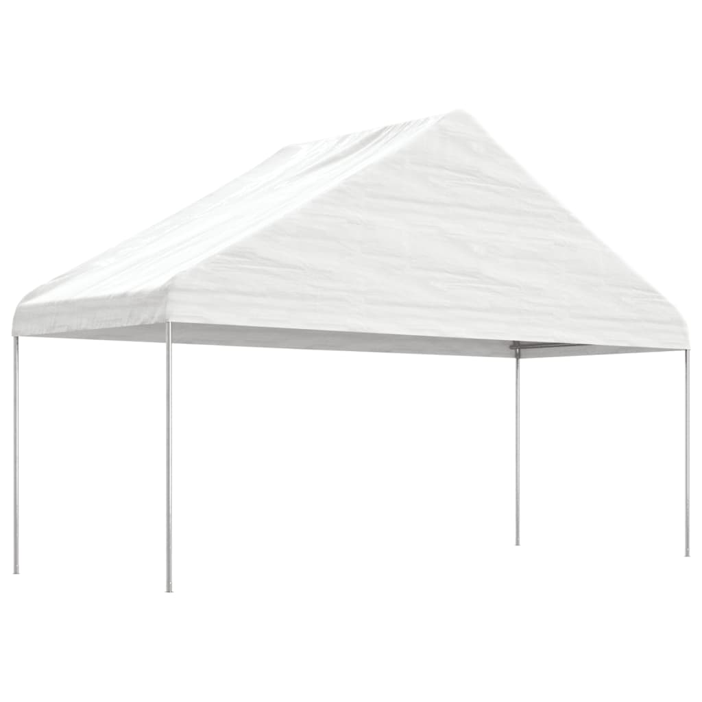 Pavillon mit Dach Weiß 8,92x5,88x3,75 m Polyethylen