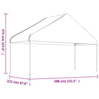 Pavillon mit Dach Weiß 13,38x5,88x3,75 m Polyethylen
