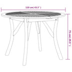 Gartentisch Ø 110 cm Massivholz Akazie