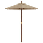 Sonnenschirm mit Holzmast Taupe 196x231 cm