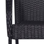 7-tlg. Garten-Essgruppe Schwarz Poly Rattan