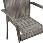 5-tlg. Garten-Essgruppe Grau Poly Rattan