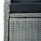 7-tlg. Garten-Essgruppe Hellgrau Poly Rattan