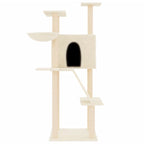 Kratzbaum mit Sisal-Kratzsäulen Creme 143 cm