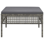 Gartenhocker mit Kissen Grau Poly Rattan