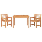 3-tlg. Garten-Essgruppe Massivholz Teak