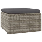 5-tlg. Garten-Lounge-Set mit Kissen Grau Poly Rattan