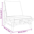 5-tlg. Garten-Lounge-Set mit Cremeweißen Kissen Bambus