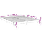 Bettgestell ohne Matratze Räuchereiche 160x200 cm Holzwerkstoff