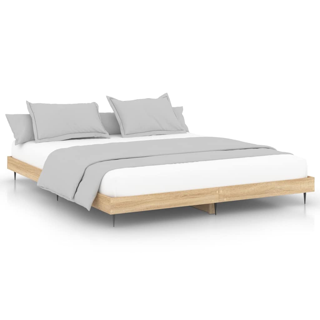 Bettgestell ohne Matratze Sonoma-Eiche 200x200 cm Holzwerkstoff