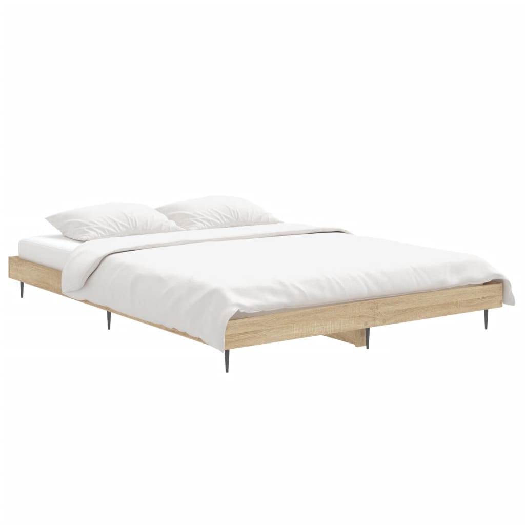 Bettgestell ohne Matratze Sonoma-Eiche 140x190 cm Holzwerkstoff