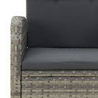 9-tlg. Garten-Essgruppe mit Kissen Grau Poly Rattan