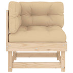 Ecksofa mit Kissen Massivholz Kiefer