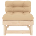 Mittelsofa mit Kissen Massivholz Kiefer