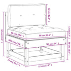 Mittelsofa mit Kissen Massivholz Douglasie