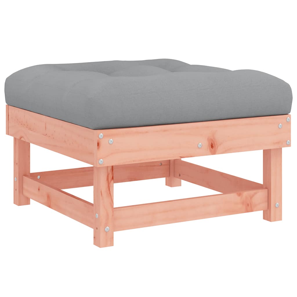 Gartenhocker mit Kissen Massivholz Douglasie