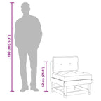 Mittelsofas mit Kissen 2 Stk. Grau Massivholz Kiefer