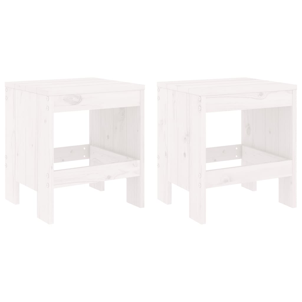 3-tlg. Garten-Bistro-Set Weiß Massivholz Kiefer