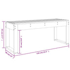 Gartenbank Grau 110x38x45 cm Massivholz Kiefer