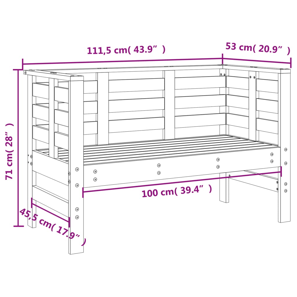 3-tlg. Garten-Lounge-Set Honigbraun Massivholz Kiefer