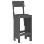 Barhocker 2 Stk. Grau 40x48,5x115,5 cm Massivholz Kiefer