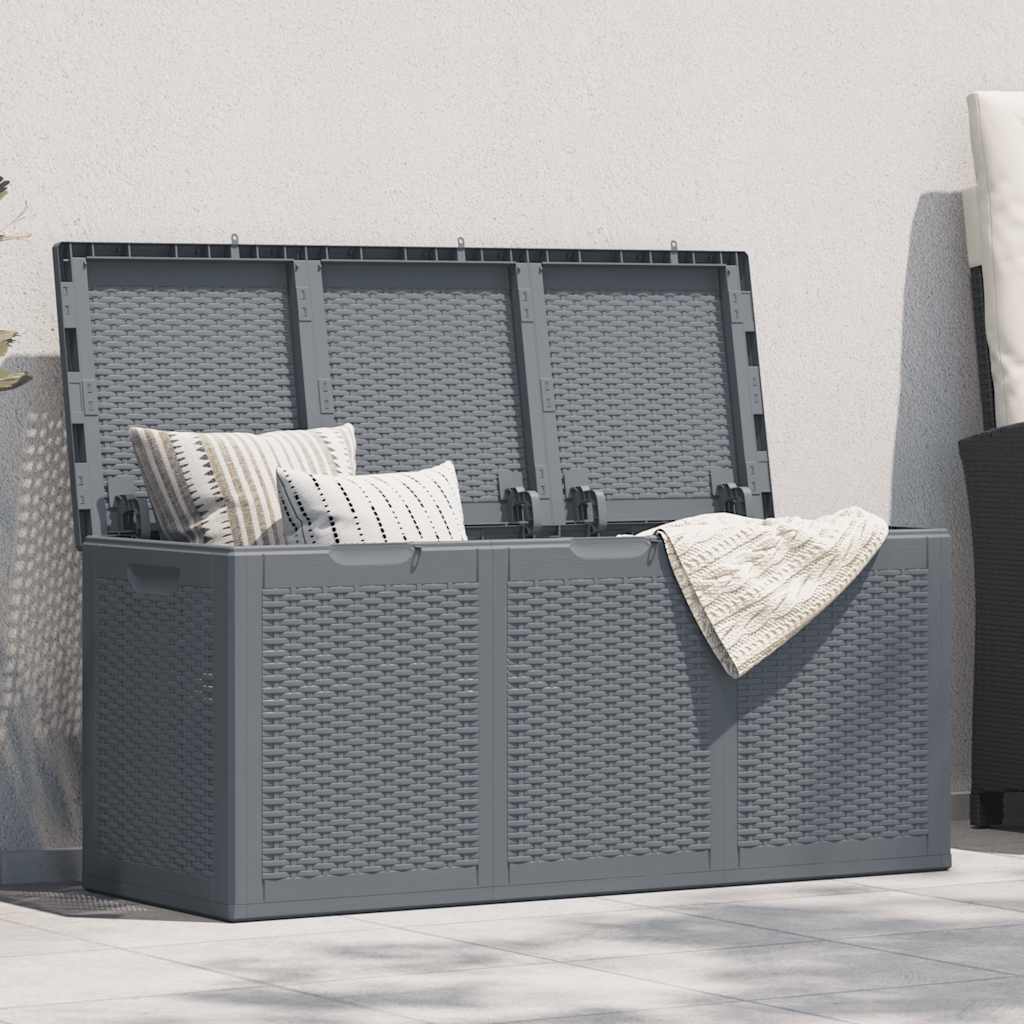 Gartenbox Grau PP Rattan 270 L