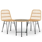 3-tlg. Garten-Essgruppe Poly Rattan